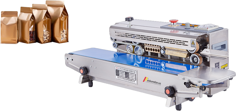 termoqadoqlash, muhrlash va kesish, POF, konveyer, sirkulyatsion termoqadoqlash, qutili choy qadoqlash, qutili kofe qadoqlash, gazli ichimlik qadoqlash, baklashka bloklash, shishani bloklash uskunasi, plyonka o'rash uskunasi, bloklash uskunasi, ruchnoy upakovka, ruchnoy qadoqlash