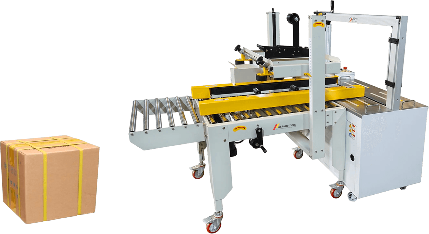 skoch yopishtirish, karton qadoqlash, kartonni skochlash, karton qadoqlash uskunasi, skoch yopishtirish uskunasi, skotch yopishtirish, karton skotchlash uskunasi